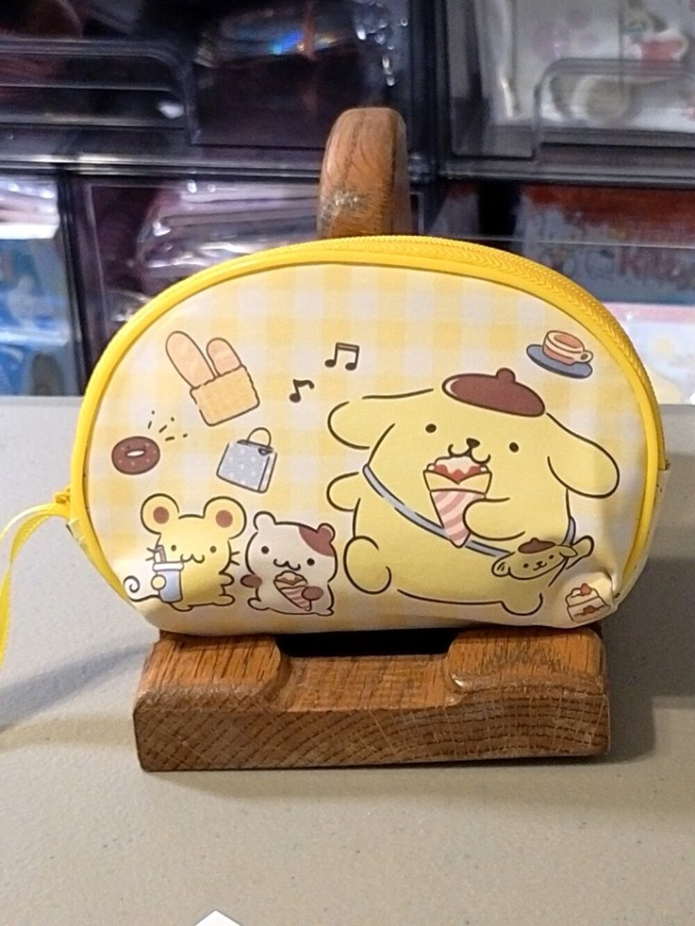 2758 Pompom Mini Accessory Pouch • 3.5x5" • PU Leather • Kawaii